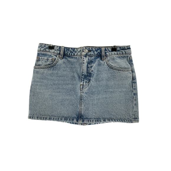 Grlfrnd 'Niki' Blue Cotton Micro Mini Skirt Size 28 - Picture 2 of 4